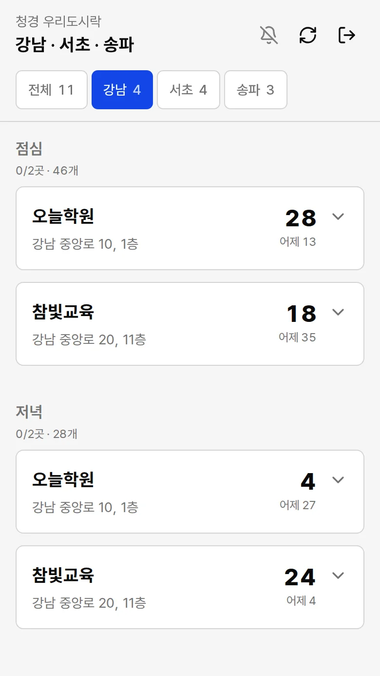 시간대별 배송 섹션